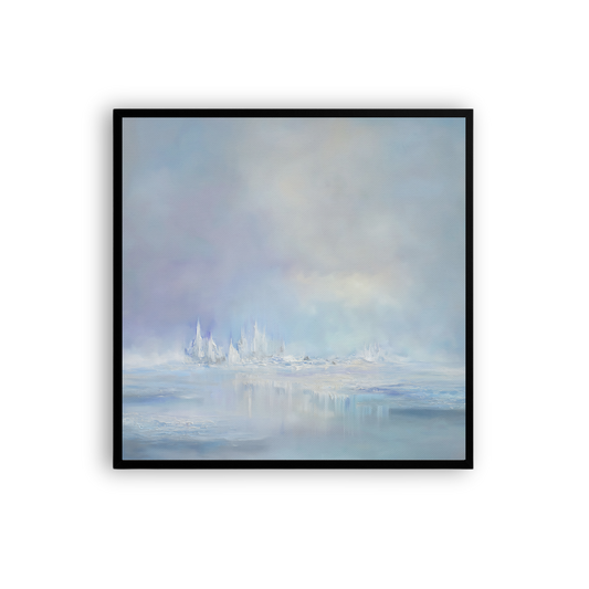Minimalist Arctic Dreamscape Wall Art – Serene Icy Horizon Canvas Print