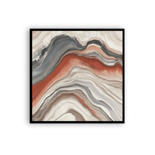 Earthy Abstract Wave Wall Art – Modern Minimalist Canvas Print