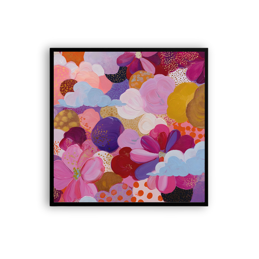 Colorful Floral Abstract Wall Art – Bold Maximalist Canvas Print