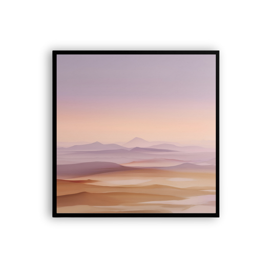Minimalist Desert Dawn Canvas Print – Serene Pastel Landscape Wall Art