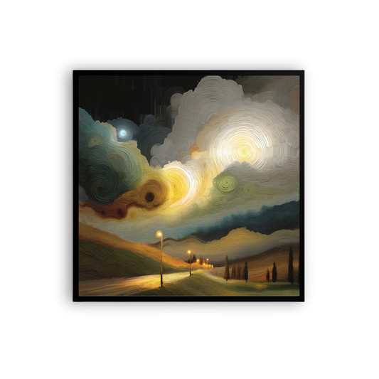 Starry Night Inspired Galaxy Canvas | Abstract Milky Way Oil Painting Print