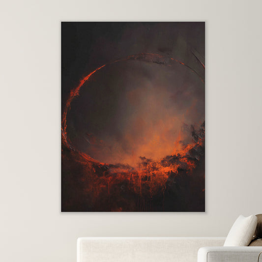 Eclipse Canvas Print – Dark Abstract Solar Ring Wall Art | Moody Cosmic Home Decor