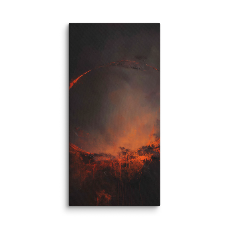 Eclipse Canvas Print – Dark Abstract Solar Ring Wall Art | Moody Cosmic Home Decor
