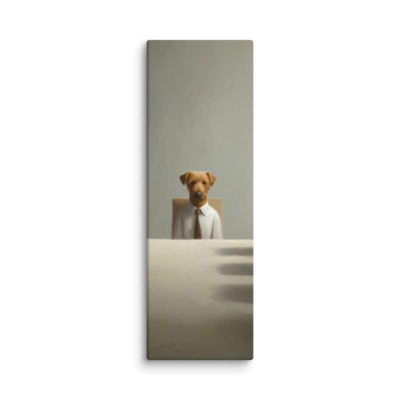 Funny Dog Wall Art – Business Dog Canvas Print | Surrealist Minimalist Office Home Decor