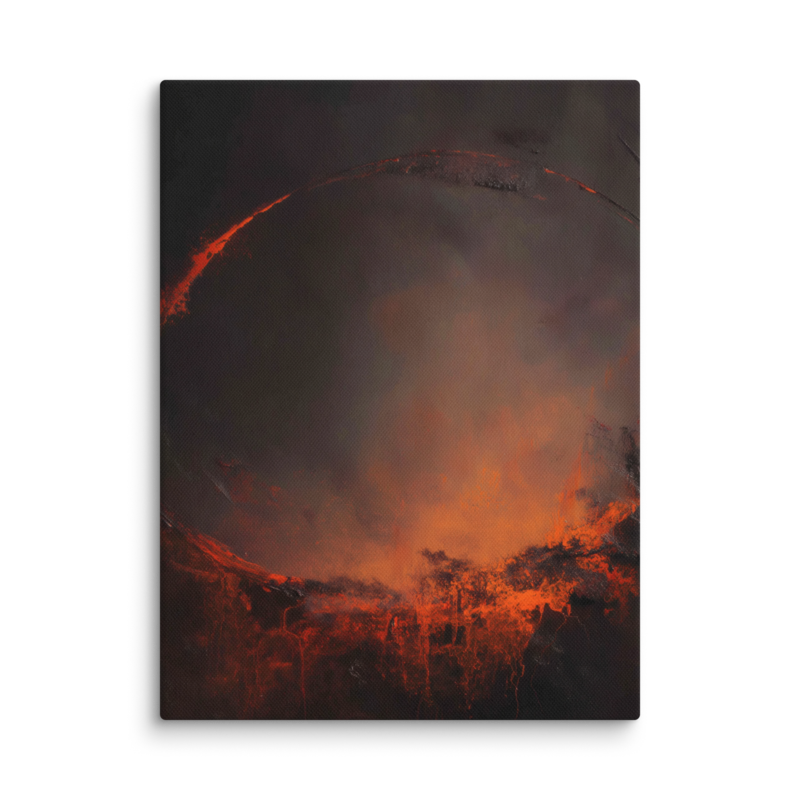 Eclipse Canvas Print – Dark Abstract Solar Ring Wall Art | Moody Cosmic Home Decor