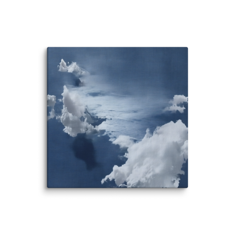 Blue Cloud Canvas Print – Coastal Minimalist Wall Art | Navy Japandi Calm Home Decor