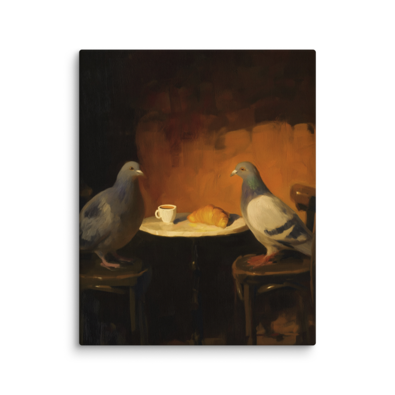 The Negotiation – Pigeon Bistro Canvas Print