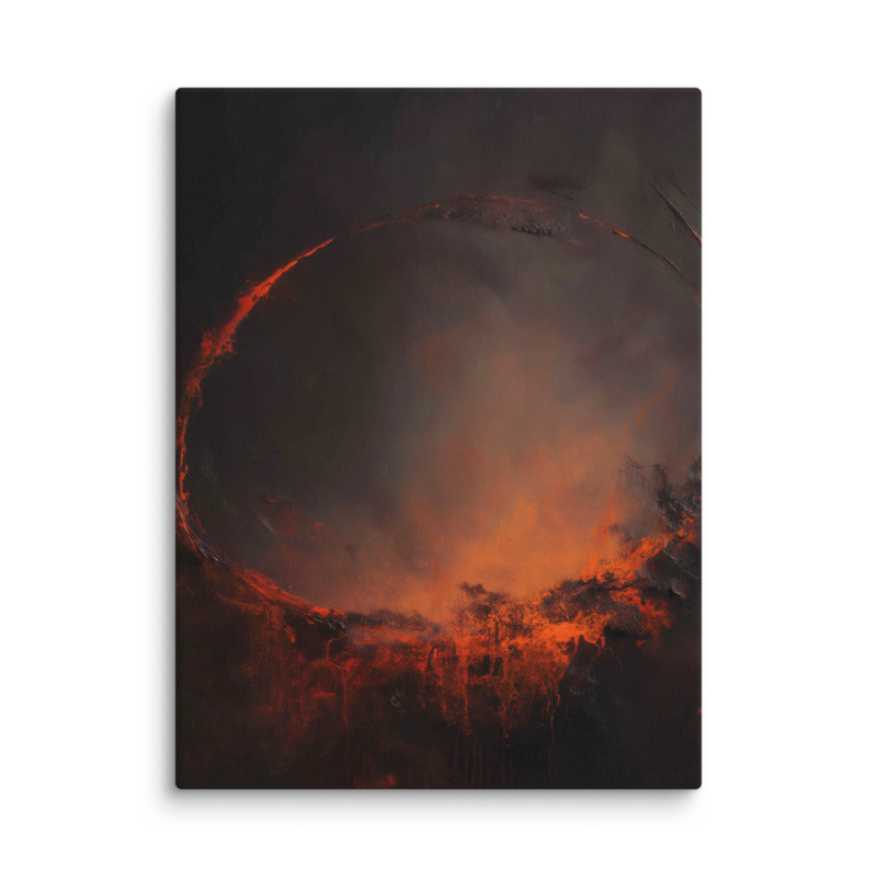 Eclipse Canvas Print – Dark Abstract Solar Ring Wall Art | Moody Cosmic Home Decor