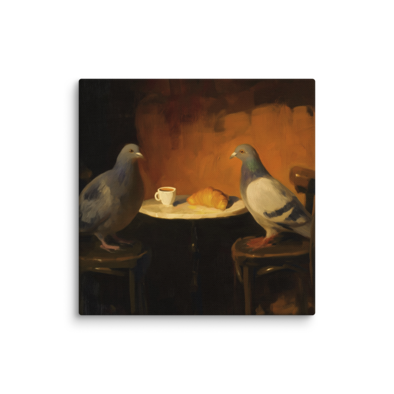 The Negotiation – Pigeon Bistro Canvas Print