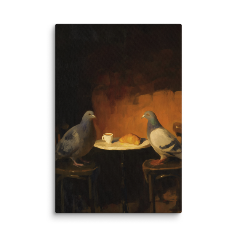 The Negotiation – Pigeon Bistro Canvas Print