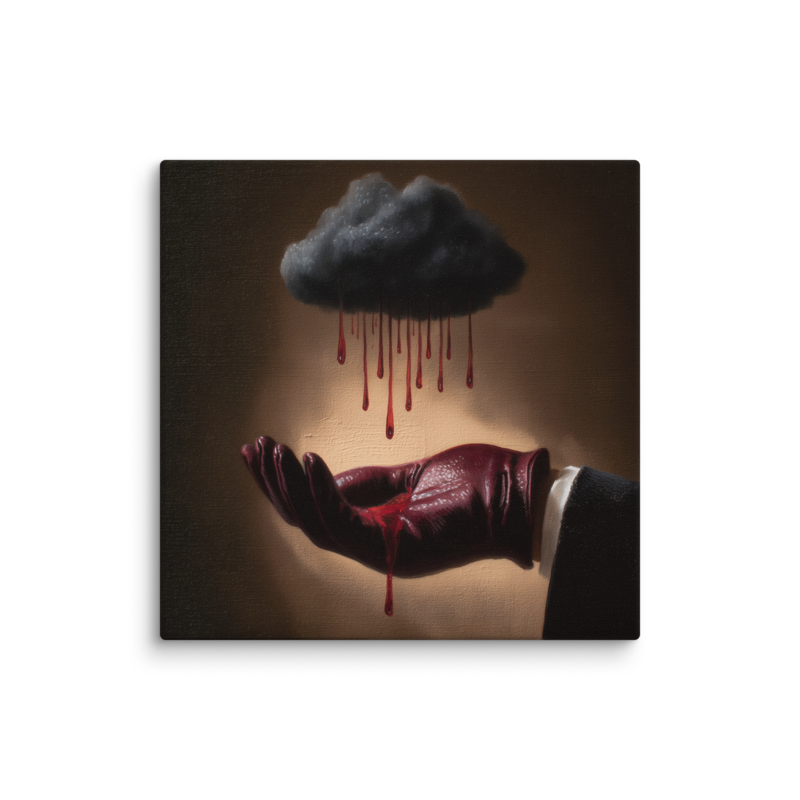 Surrealist Wall Art – Dark Cloud Hand Canvas Print | Gothic Moody Chiaroscuro Home Decor