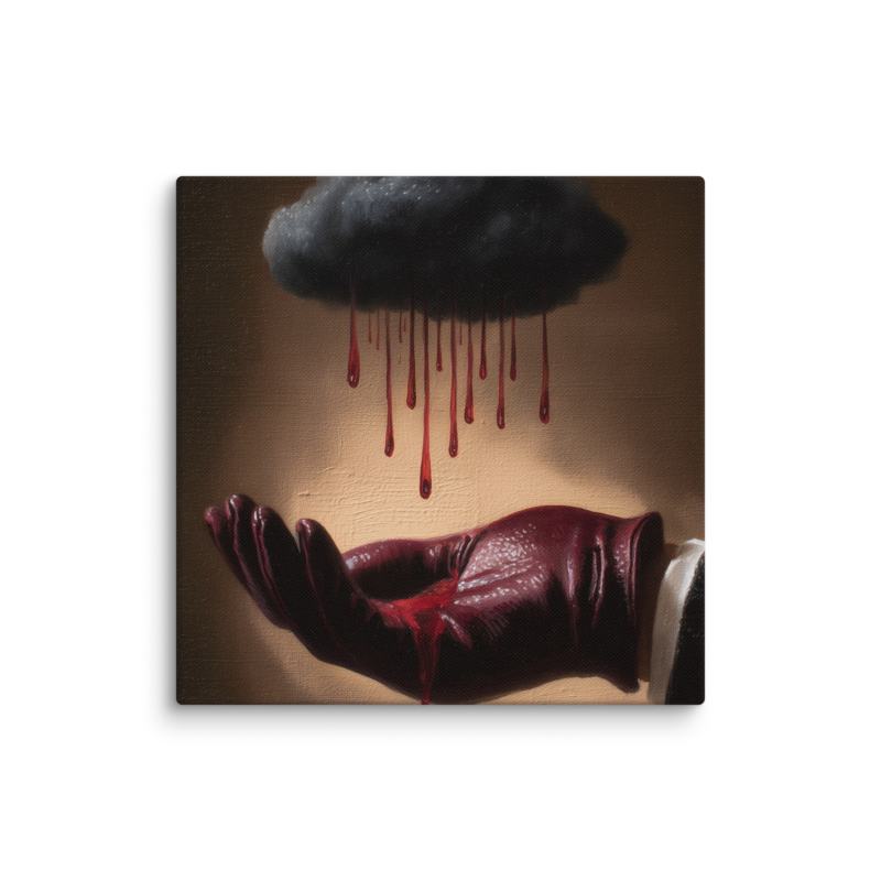 Surrealist Wall Art – Dark Cloud Hand Canvas Print | Gothic Moody Chiaroscuro Home Decor