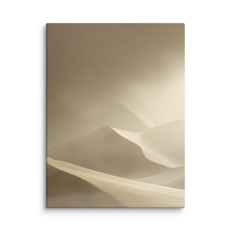 Sand Dune Canvas Print – Japandi Minimalist Wall Art | Neutral Wabi-Sabi Home Decor