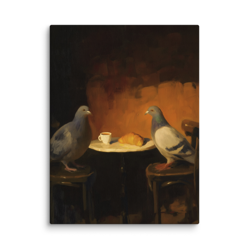 The Negotiation – Pigeon Bistro Canvas Print