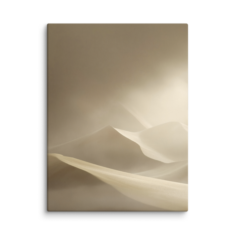 Sand Dune Canvas Print – Japandi Minimalist Wall Art | Neutral Wabi-Sabi Home Decor
