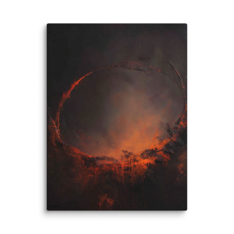 Eclipse Canvas Print – Dark Abstract Solar Ring Wall Art | Moody Cosmic Home Decor