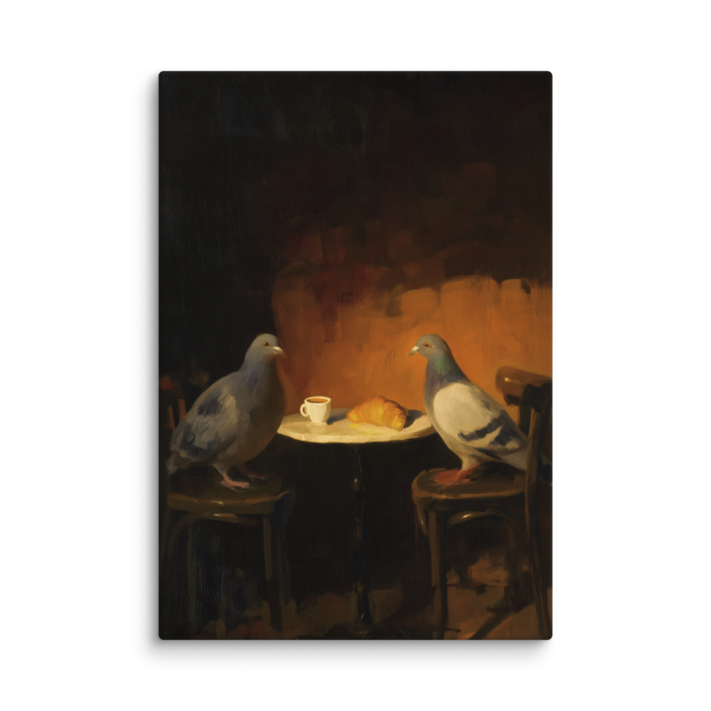 The Negotiation – Pigeon Bistro Canvas Print