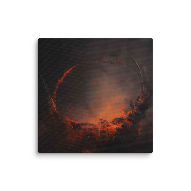 Eclipse Canvas Print – Dark Abstract Solar Ring Wall Art | Moody Cosmic Home Decor