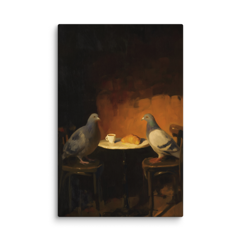 The Negotiation – Pigeon Bistro Canvas Print