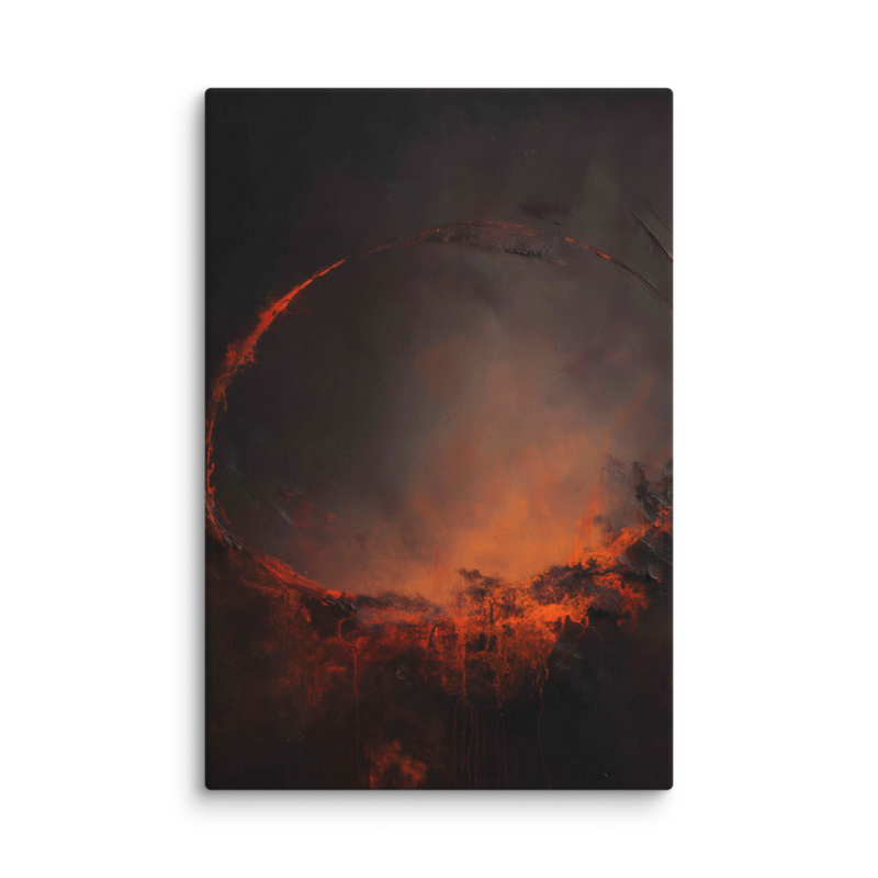 Eclipse Canvas Print – Dark Abstract Solar Ring Wall Art | Moody Cosmic Home Decor