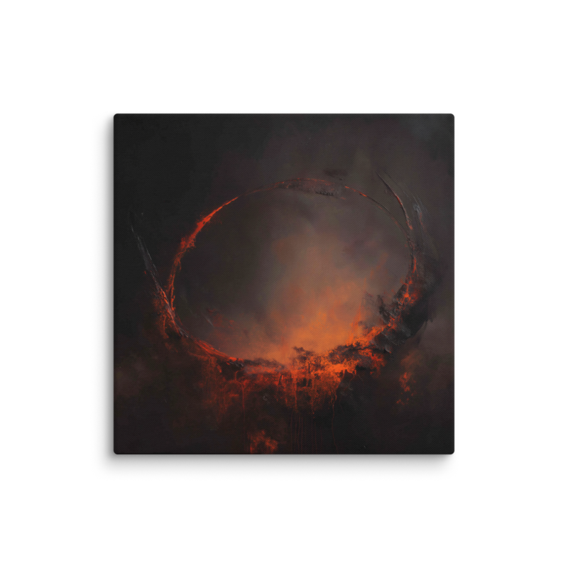 Eclipse Canvas Print – Dark Abstract Solar Ring Wall Art | Moody Cosmic Home Decor