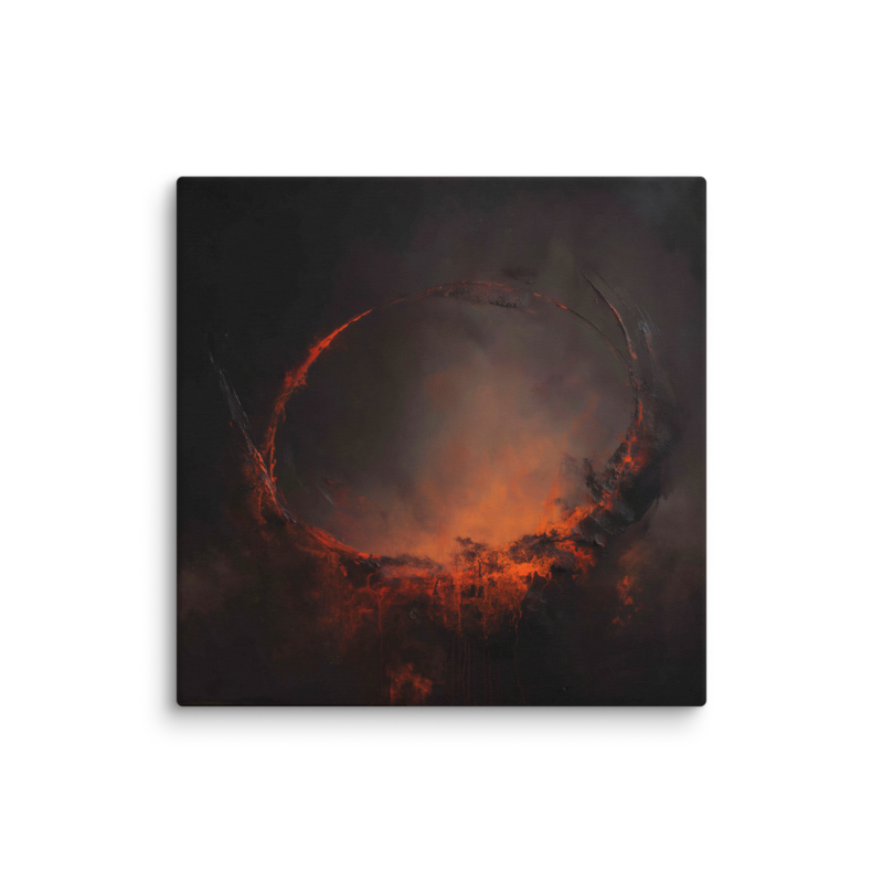 Eclipse Canvas Print – Dark Abstract Solar Ring Wall Art | Moody Cosmic Home Decor