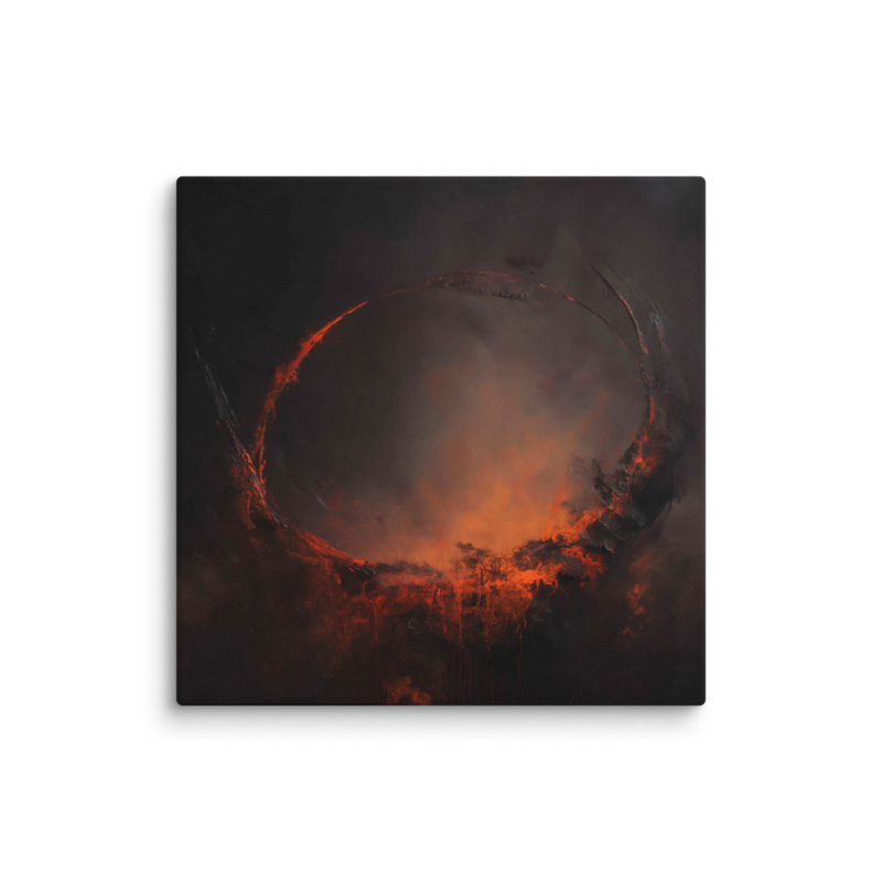 Eclipse Canvas Print – Dark Abstract Solar Ring Wall Art | Moody Cosmic Home Decor