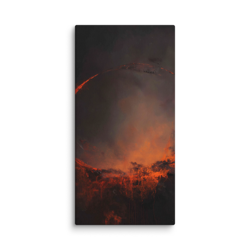Eclipse Canvas Print – Dark Abstract Solar Ring Wall Art | Moody Cosmic Home Decor