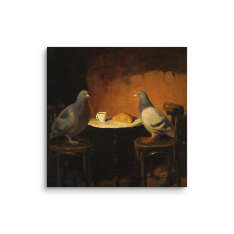 The Negotiation – Pigeon Bistro Canvas Print