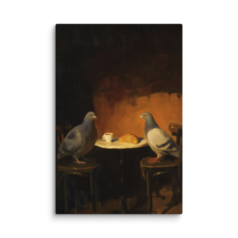 The Negotiation – Pigeon Bistro Canvas Print