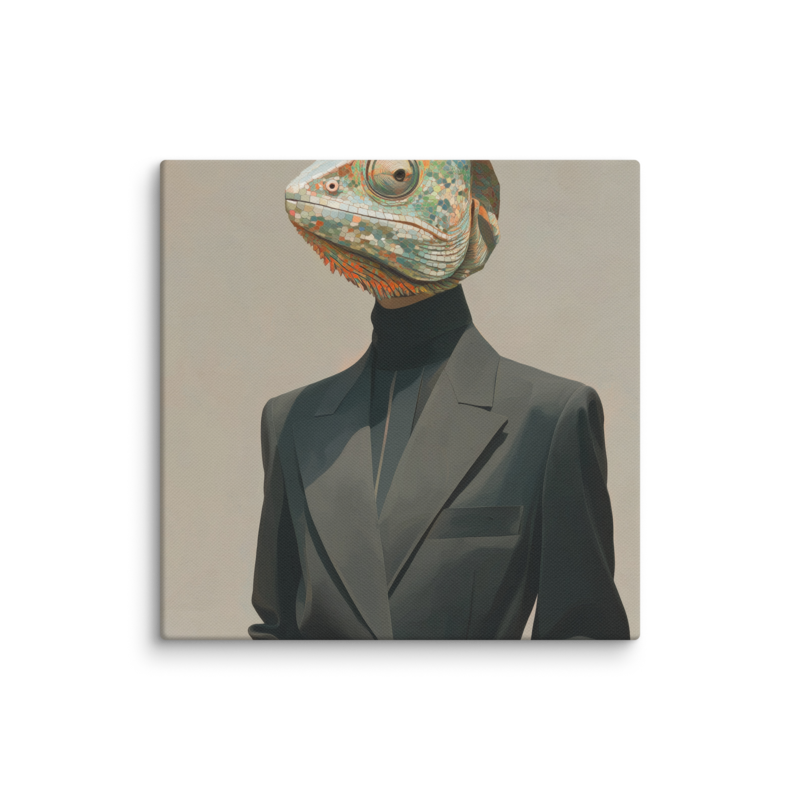 The Adaptor – Chameleon Portrait Canvas Print