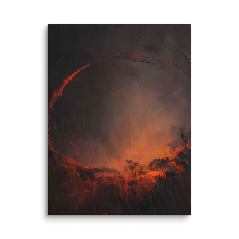 Eclipse Canvas Print – Dark Abstract Solar Ring Wall Art | Moody Cosmic Home Decor