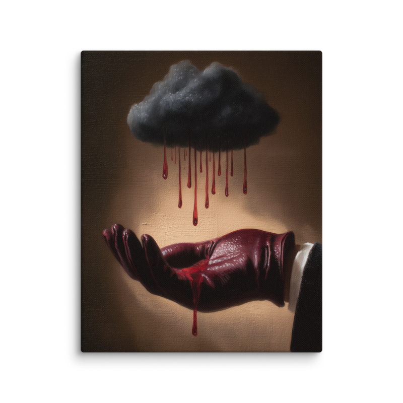 Surrealist Wall Art – Dark Cloud Hand Canvas Print | Gothic Moody Chiaroscuro Home Decor