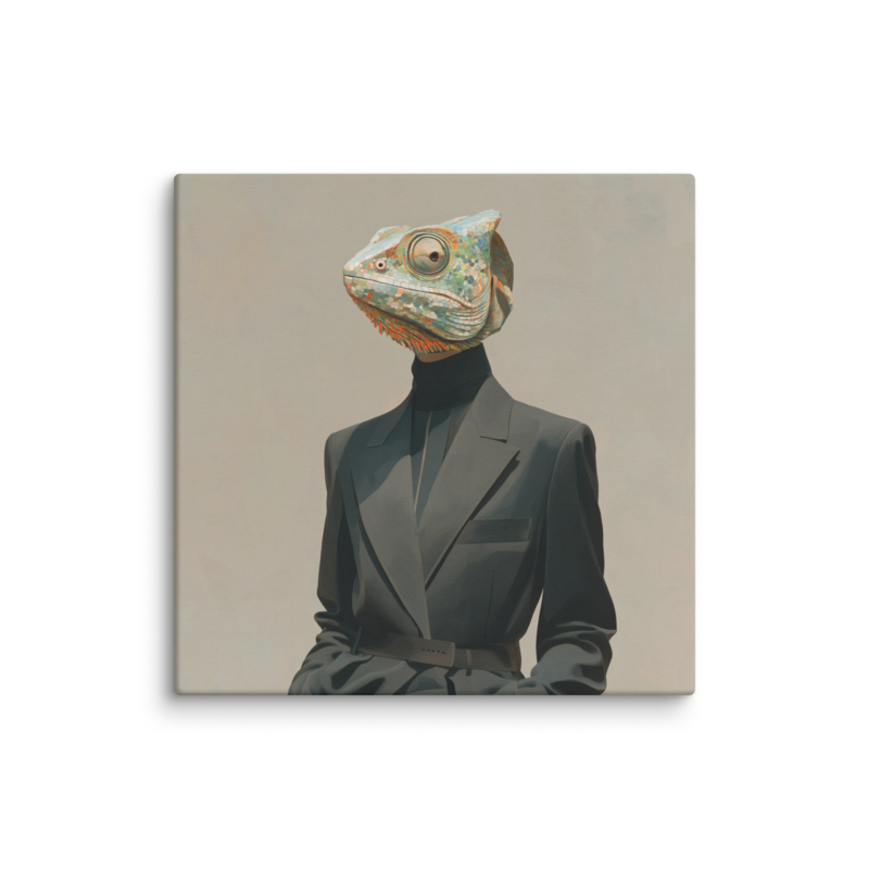 The Adaptor – Chameleon Portrait Canvas Print
