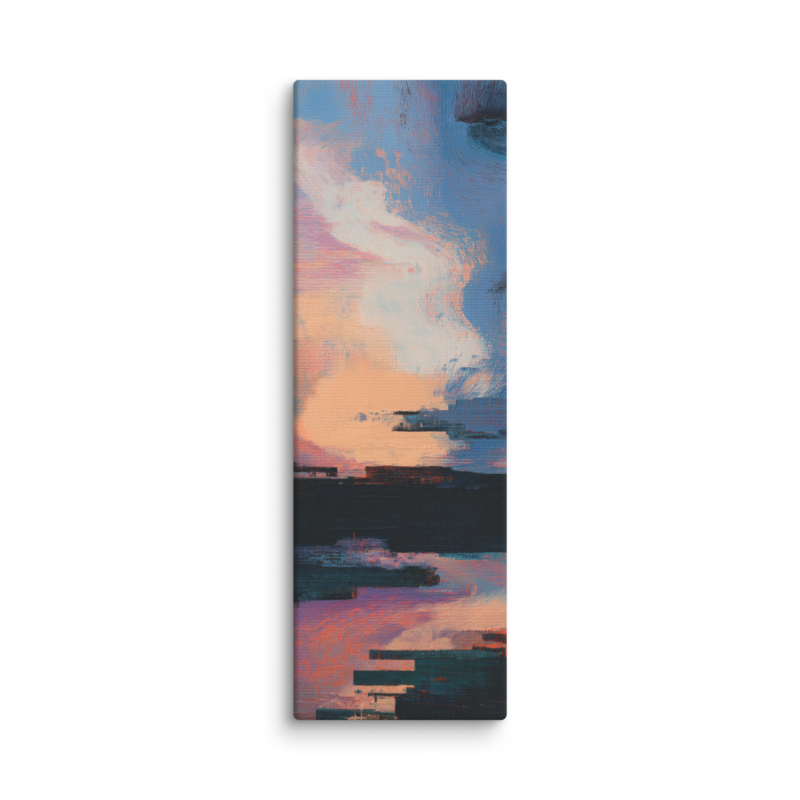 Glitch Sunset Canvas Print – Vaporwave Abstract Wall Art | Dopamine Decor Modern Home Decor