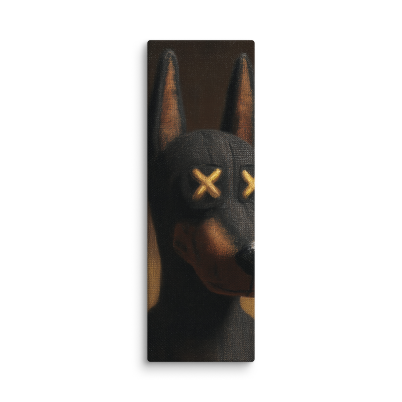 Doberman Portrait Canvas Print – Dark Luxury Street Art Wall Art | Bold Masculine Home Decor