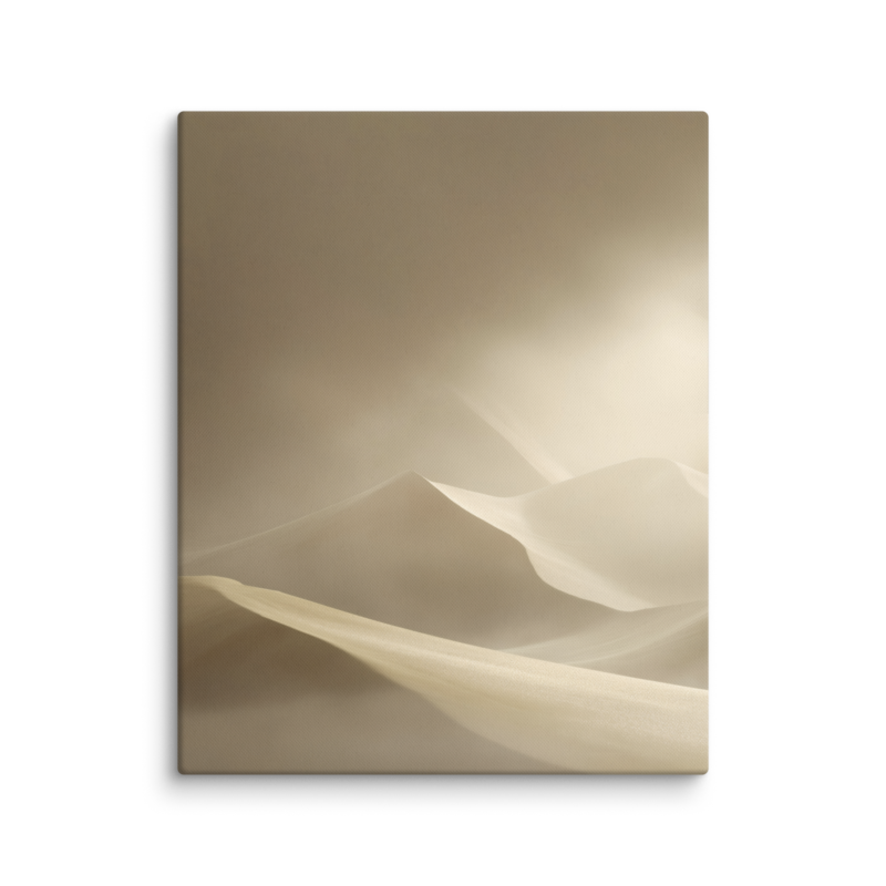 Sand Dune Canvas Print – Japandi Minimalist Wall Art | Neutral Wabi-Sabi Home Decor