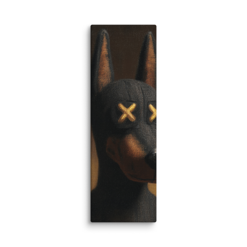 Doberman Portrait Canvas Print – Dark Luxury Street Art Wall Art | Bold Masculine Home Decor
