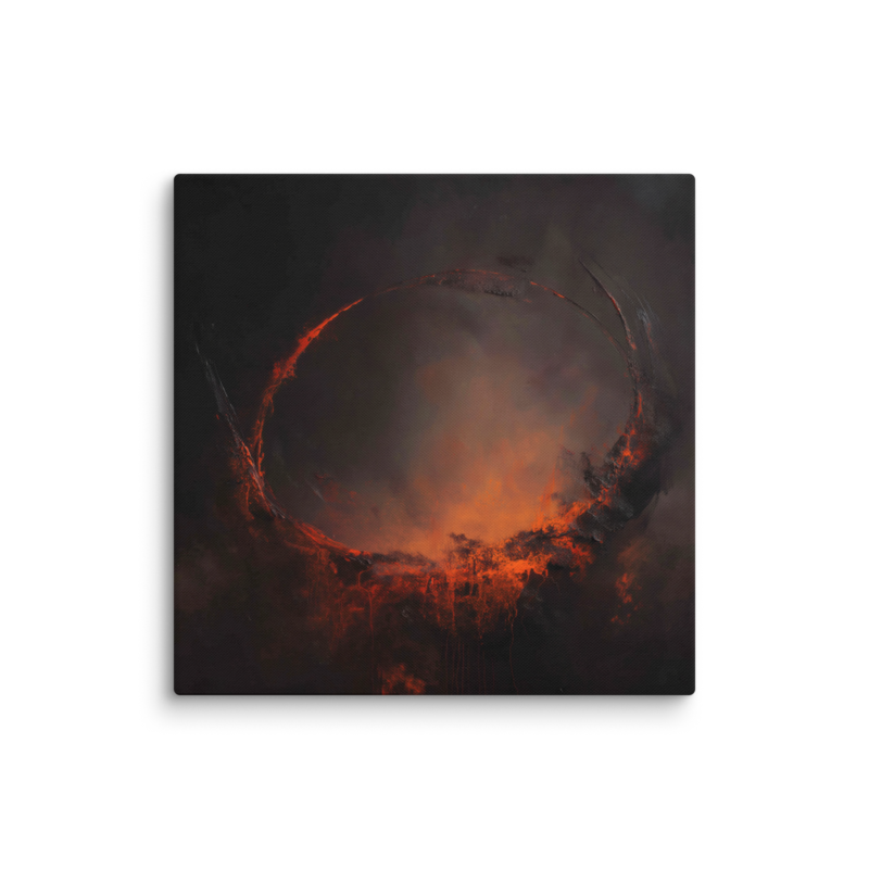 Eclipse Canvas Print – Dark Abstract Solar Ring Wall Art | Moody Cosmic Home Decor