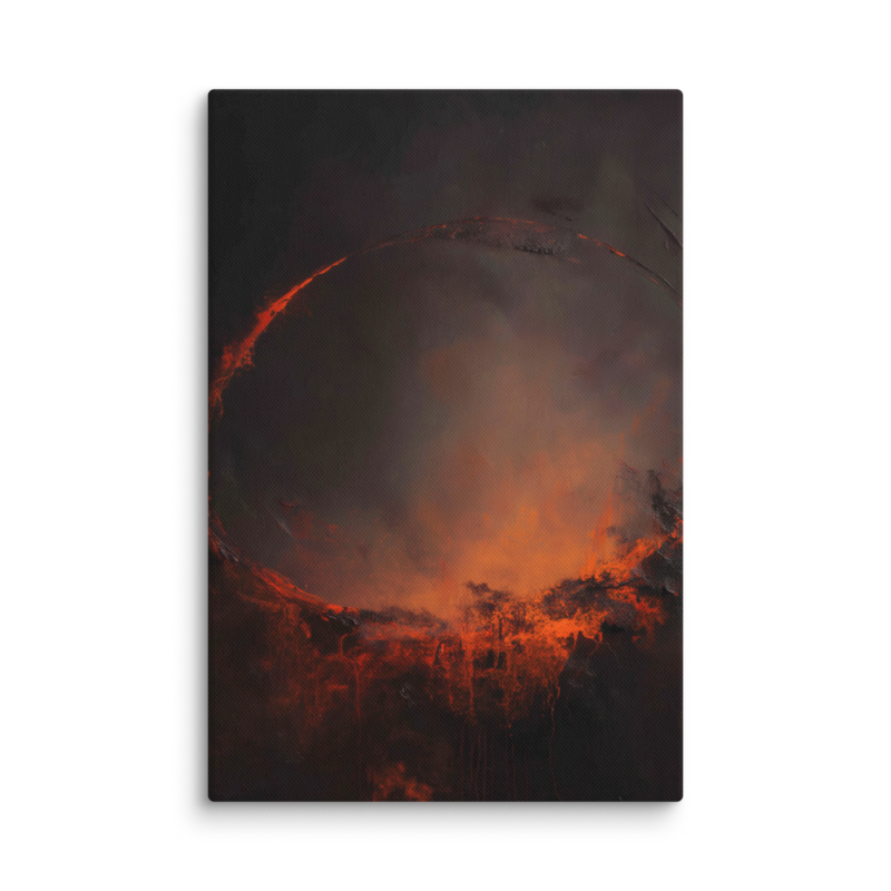 Eclipse Canvas Print – Dark Abstract Solar Ring Wall Art | Moody Cosmic Home Decor