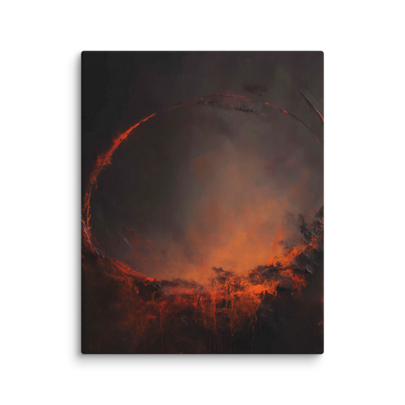 Eclipse Canvas Print – Dark Abstract Solar Ring Wall Art | Moody Cosmic Home Decor