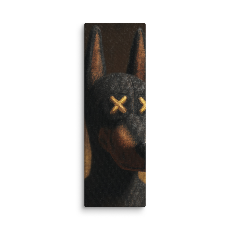 Doberman Portrait Canvas Print – Dark Luxury Street Art Wall Art | Bold Masculine Home Decor