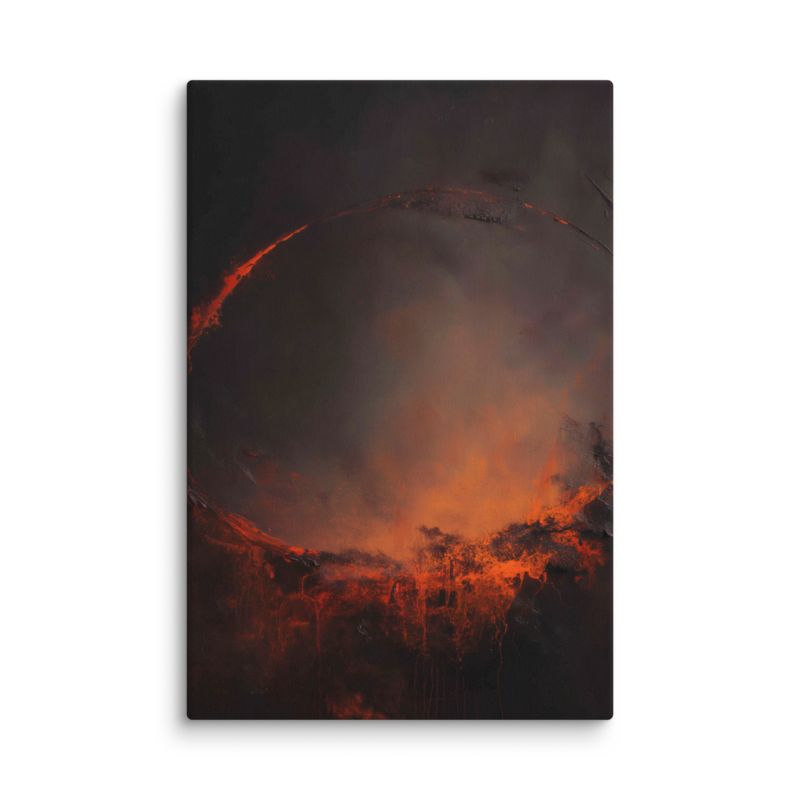 Eclipse Canvas Print – Dark Abstract Solar Ring Wall Art | Moody Cosmic Home Decor