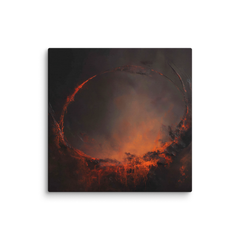 Eclipse Canvas Print – Dark Abstract Solar Ring Wall Art | Moody Cosmic Home Decor