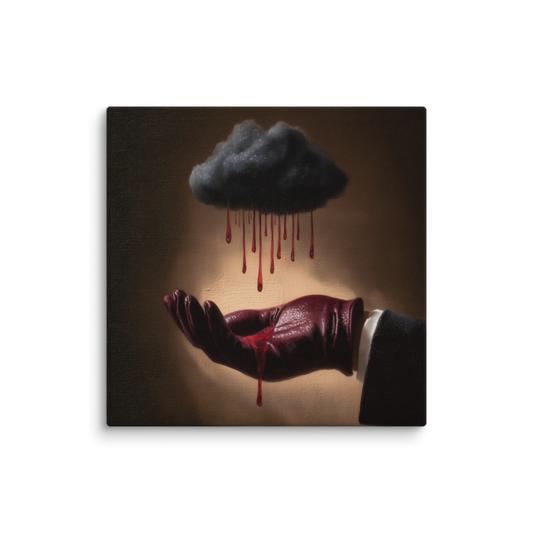 Surrealist Wall Art – Dark Cloud Hand Canvas Print | Gothic Moody Chiaroscuro Home Decor