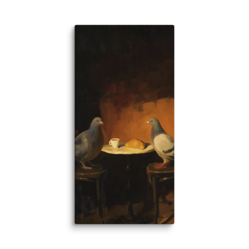 The Negotiation – Pigeon Bistro Canvas Print