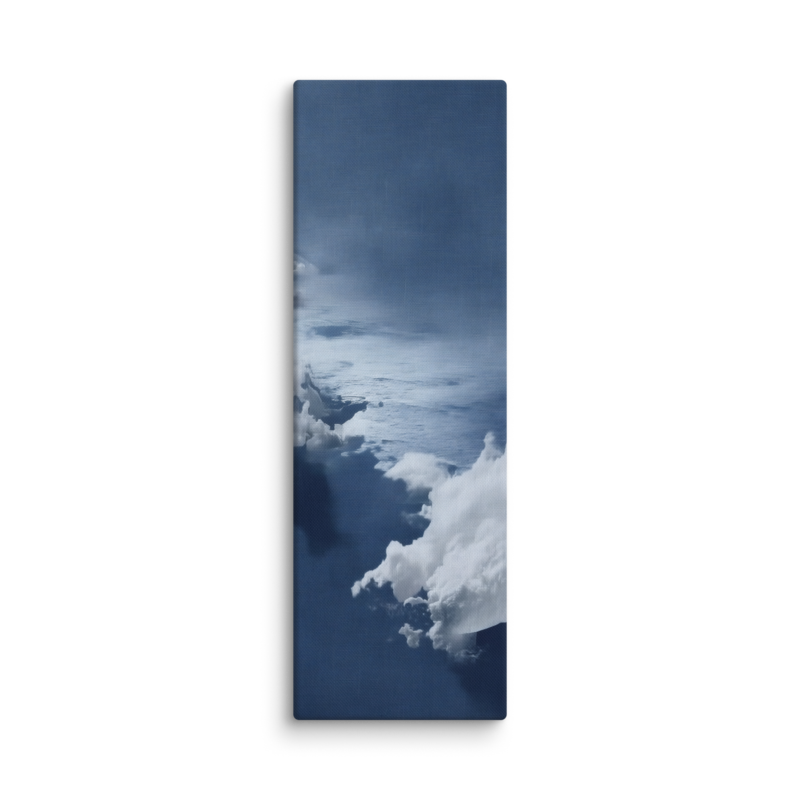 Blue Cloud Canvas Print – Coastal Minimalist Wall Art | Navy Japandi Calm Home Decor