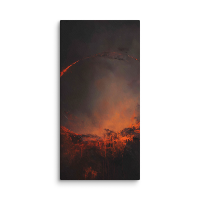 Eclipse Canvas Print – Dark Abstract Solar Ring Wall Art | Moody Cosmic Home Decor