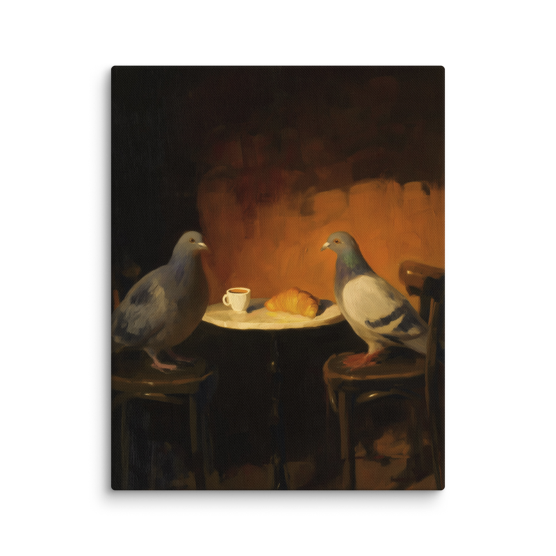 The Negotiation – Pigeon Bistro Canvas Print