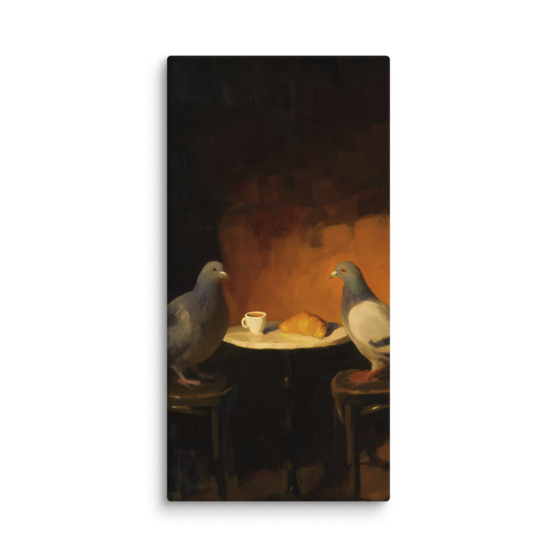 The Negotiation – Pigeon Bistro Canvas Print